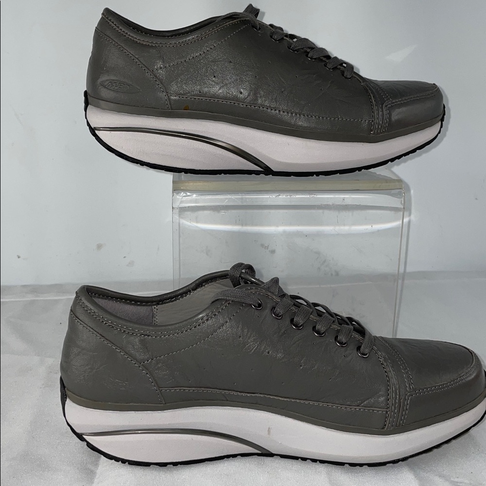 MBT NAFASI 5 CASUAL WALKING SHOE IN GRAY LEATHER FTL-10-043